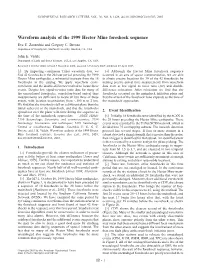 Waveform Analysis of the 1999 Hector Mine Foreshock Sequence Eva E