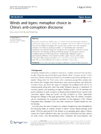 Winds and Tigers: Metaphor Choice in China's Anti-Corruption Discourse