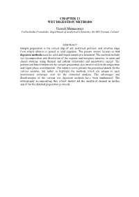 CHAPTER 13 WET DIGESTION METHODS Henryk Matusiewicz