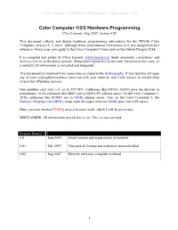 Color Computer 1/2/3 Hardware Programming, Chris Lomont, V0.82