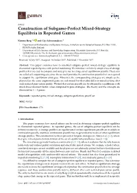 Construction of Subgame-Perfect Mixed-Strategy Equilibria in Repeated Games