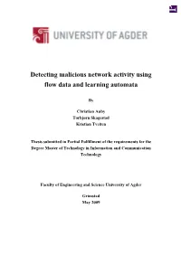 Detecting Malicious Network Activity Using Flow Data and Learning Automata