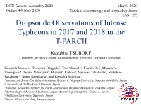 Dropsonde Observations of Intense Typhoons in 2017 and 2018 in the T-PARCII