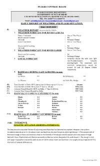 Flood Control Room Daily Report