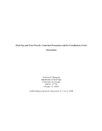 Hook-Ups and Train Wrecks: Contextual Parameters and the Coordination of Jazz Interactions Nicholas P. Dempsey Department Of