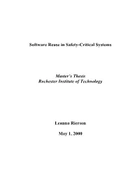 Software Reuse in Safety-Critical Systems