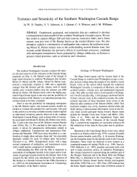 Tectonics and Seismicity of the Southern Washington Cascade Range