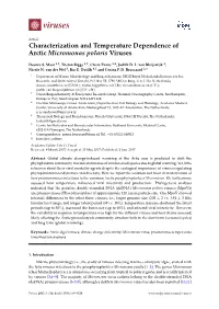 Characterization and Temperature Dependence of Arctic Micromonas Polaris Viruses