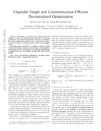 Expander Graph and Communication-Efficient Decentralized Optimization