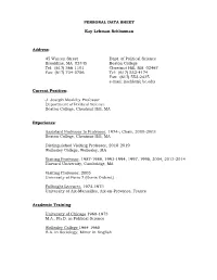 Personal Data Sheet