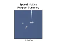 Spaceshipone Program Summary