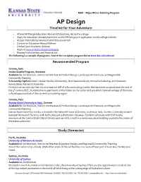 AP Design Timeline for Your Adventure