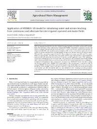 Application of HYDRUS-1D Model for Simulating Water and Nitrate Leaching