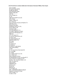 Clients List, Faro Airport 2018