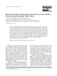 Elevational Variation in Reproductive and Life History Traits of Sauter's