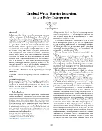 Gradual Write-Barrier Insertion Into a Ruby Interpreter