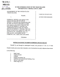 Hereby Gives Notice That Itintends to Serve the Attached Non-Party Subpoena Duces Tecum on the Following