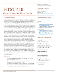 HTST 410 Syllabus