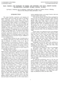 Map, Tables, and Summary of Fossil and Isotopic Age Data, Mount Hayes Quadrangle, Eastern Alaska Range, Alaska