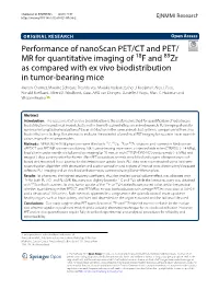 Performance of Nanoscan PET/CT and PET/MR for Quantitative