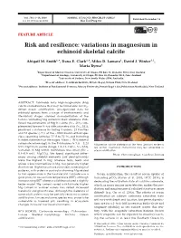 Risk and Resilience: Variations in Magnesium in Echinoid Skeletal Calcite