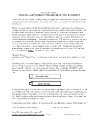 Section Three Building and Working with Electrostatic Equipment
