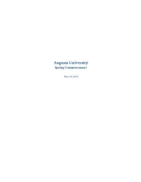 Augusta University 2020 Spring Graduation Program
