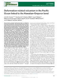 Deformation-Related Volcanism in the Pacific Ocean Linked To