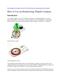 How to Use an Orienteering Thumb Compass Introduction