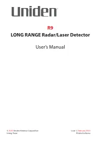 LONG RANGE Radar/Laser Detector User's Manual R9