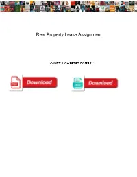 Real Property Lease Assignment