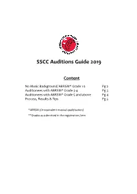 SSCC Auditions Guide 2019