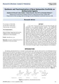 Synthesis and Functionalization of Novel Quinazoline Scaffolds As