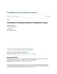 The Influence of Slenderness Ratios on Triaxial Shear Testing