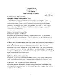 UNIT - II PERIODIC PROPERTIES by Dr