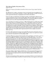 1 the Ladenese Epistle: Declaration of War August 23, 1996 [Please Note: Images May Have Been Removed from This Document. Page N
