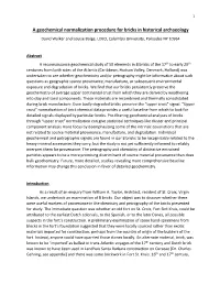 (2017) “A Geochemical Normalization Procedure for Bricks in Historical