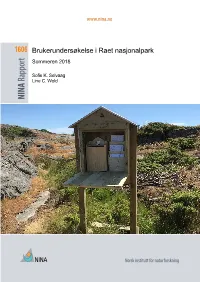 Brukerundersøkelse I Raet Nasjonalpark