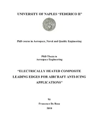 Electrically Heated Composite Leading Edges for Aircraft Anti-Icing Applications”