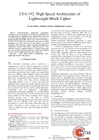 LEA 192: High Speed Architecture of Lightweight Block Cipher