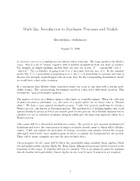 Math 56A: Introduction to Stochastic Processes and Models