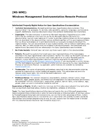 [MS-WMI]: Windows Management Instrumentation Remote Protocol