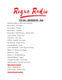 RR Song List