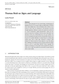 Thomas Reid on Signs and Language