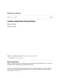 Towards a Global Data Privacy Standard