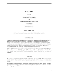 Trustee Meeting Minutes to Each Trustee