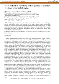 784. Combustion Variability and Uniqueness in Cylinders of a Large Power Radial Engine