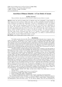 Assertion of Dimasa Identity: a Case Study of Assam