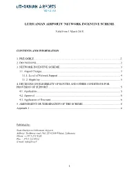 Lithuanian Airports' Network Incentive Scheme