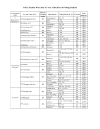 Police Station Wise and AC Wise Allocation of Polling Stations
